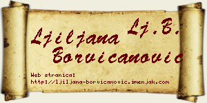 Ljiljana Borvičanović vizit kartica